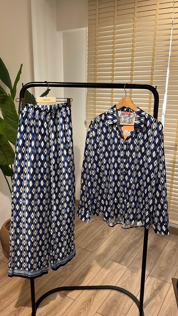 Bohem V Yaka Uzun Kollu kadın ikili  Takım - Görsel 5