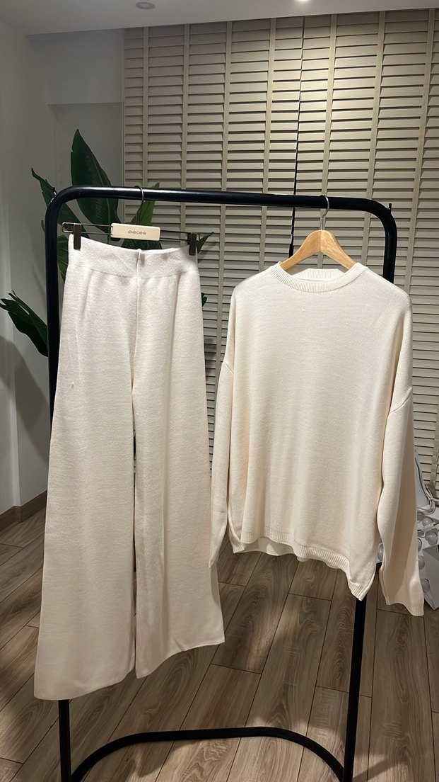 Pamuklu Beyaz Salaş Kadın takım - Görsel 3