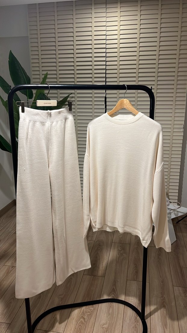 Pamuklu Beyaz Salaş Kadın takım - Görsel 2