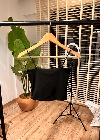 Siyah Mini Straplez İnce Askılı Atlet - Görsel 3