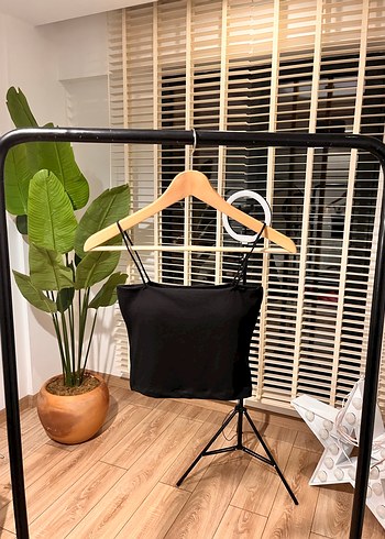 Siyah Mini Straplez İnce Askılı Atlet - Görsel 2