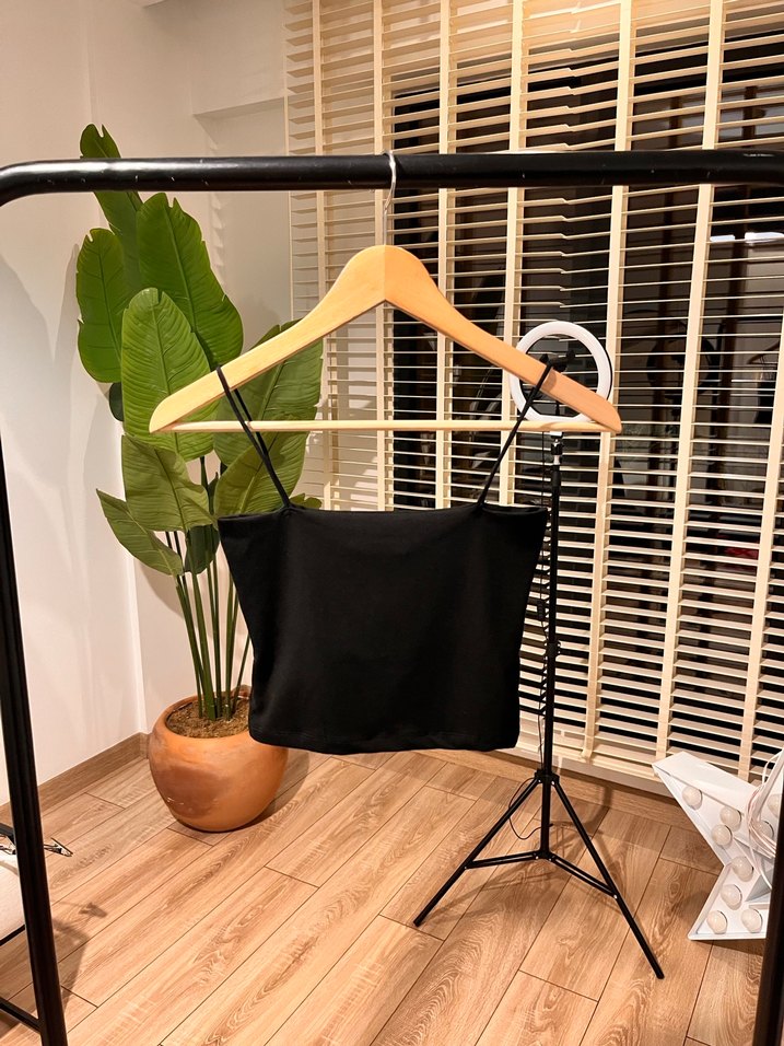 Siyah Mini Straplez İnce Askılı Atlet - Görsel 3