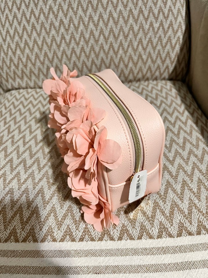 Pembe Çiçekli Fırfırlı Kadın Portföy Çanta - Görsel 2