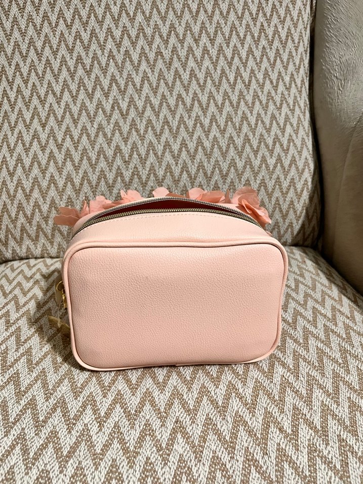 Pembe Çiçekli Fırfırlı Kadın Portföy Çanta - Görsel 4