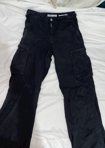 Siyah Bol Kesim Street Style Kadın Kargo Pantolon