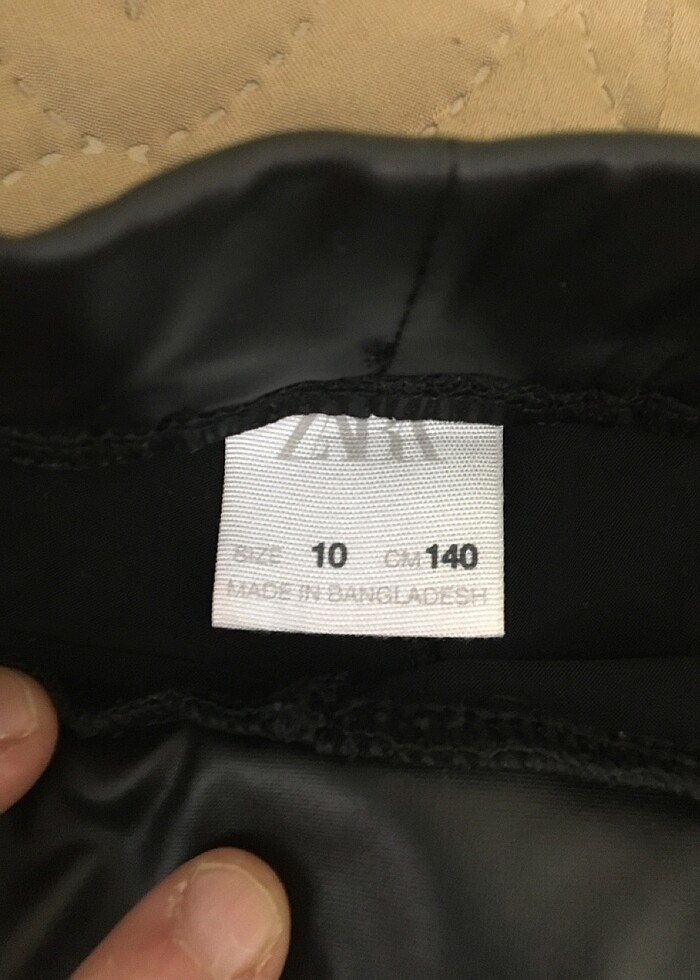 Kız cocuk deri tayt tişort - Görsel 3