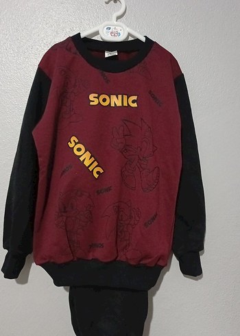 Bordo Erkek Çocuk Uzun Kollu Triko Sweatshirt takım.