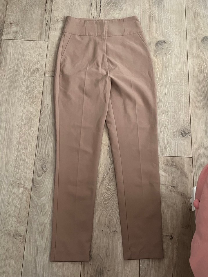 Bej Midi Kadın Kumaş Pantolon - Görsel 2