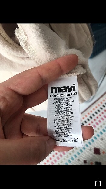 Mavi Jeans Mavi crop kapüşonlu pamuklu hırka