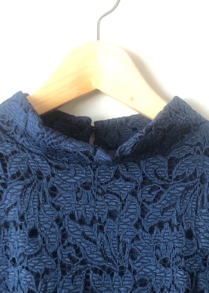 Nikralı güpür elbise - Görsel 3