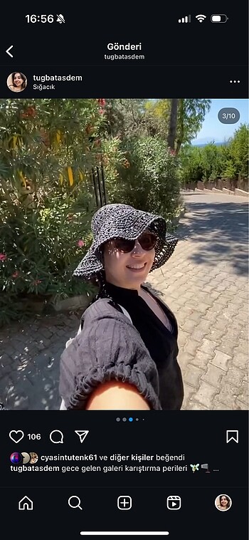 Beden Mavi hasır şapka