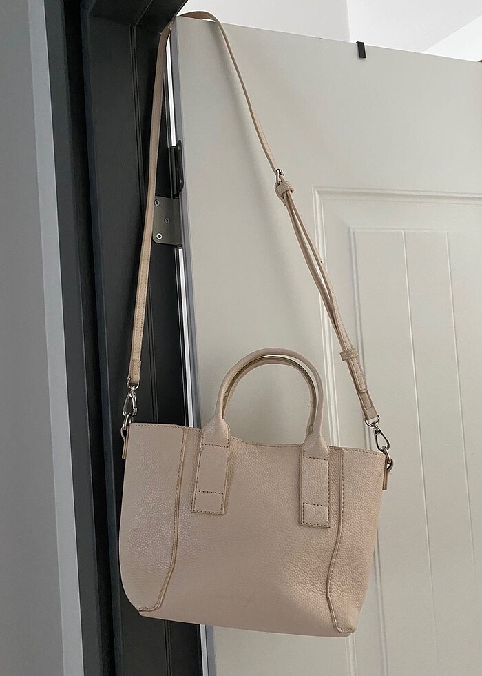 Mango beyaz deri çanta - Görsel 3