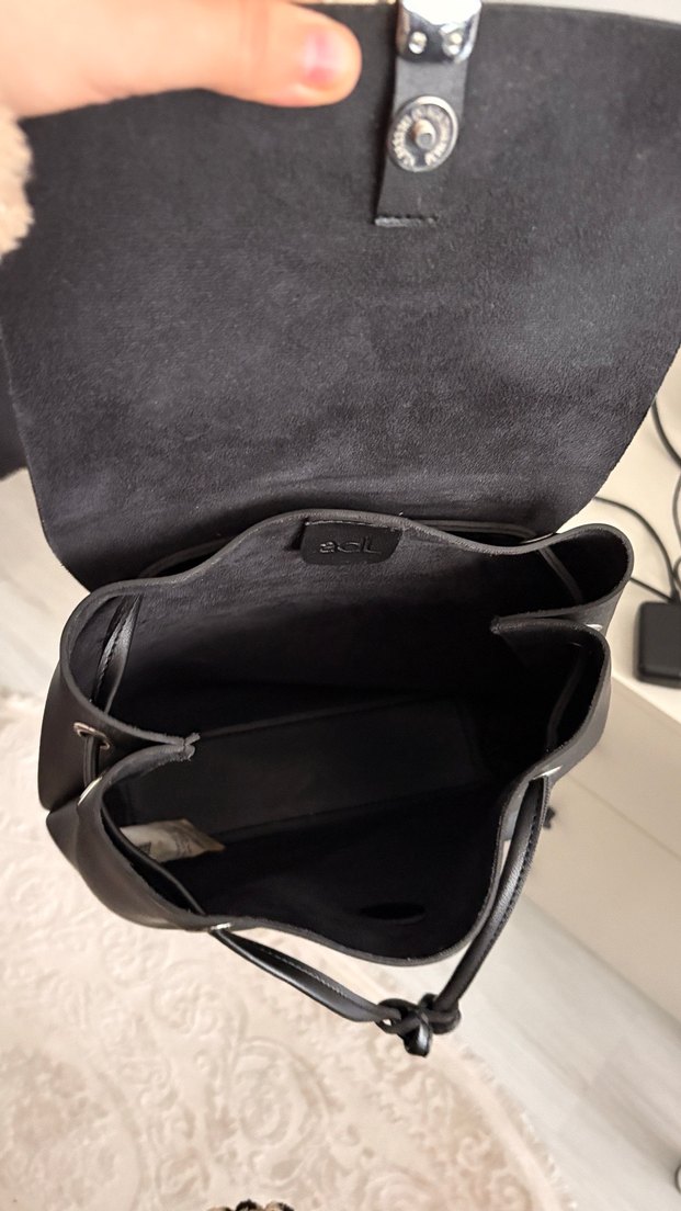 Adil Işık Siyah Deri Sırt Çantası - Görsel 5