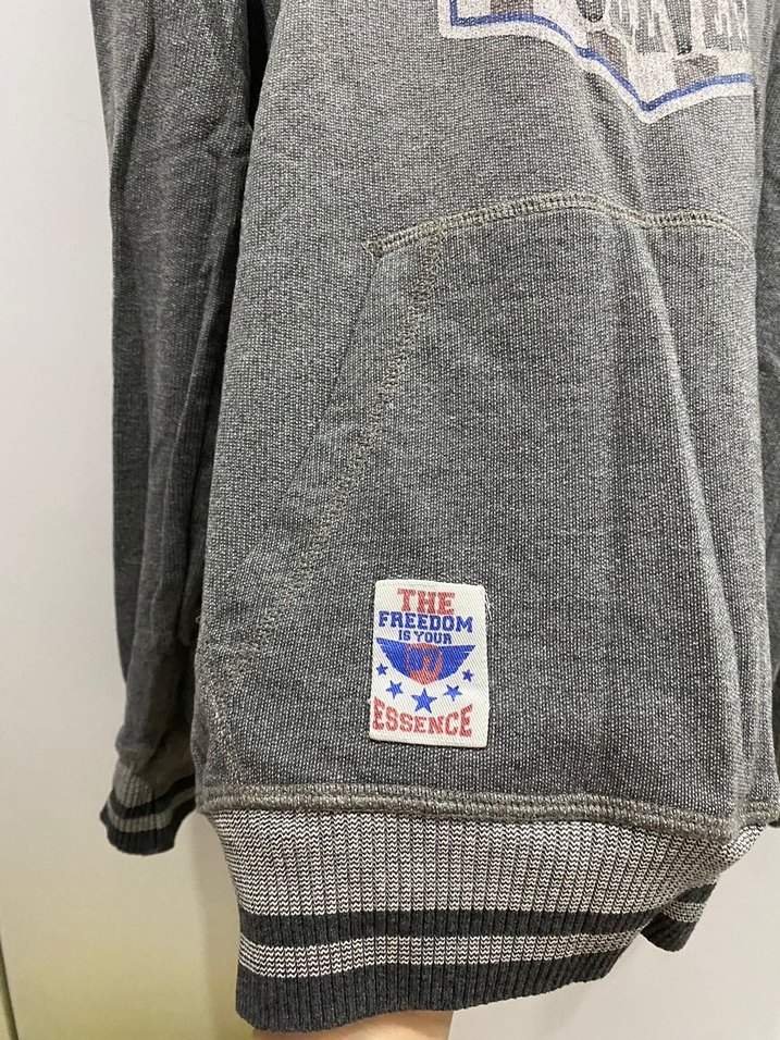 Gri Kapüşonlu Baskılı Erkek Sweatshirt - Görsel 3