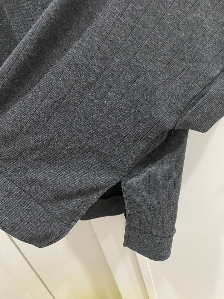 Zara Gri Kısa Kollu Boğazlı Triko Kazak - Görsel 5