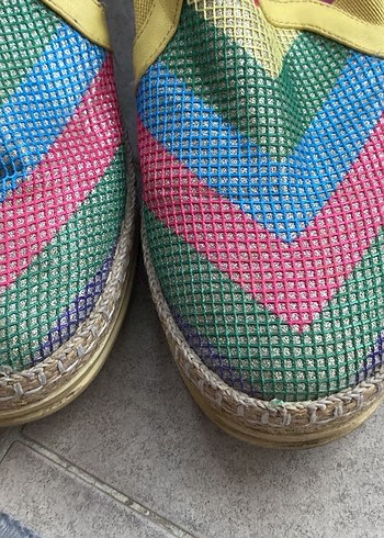 Renkli BağcıksızKadın Espadril - Görsel 2