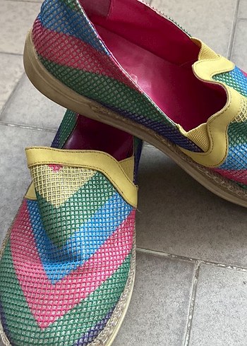Renkli BağcıksızKadın Espadril - Görsel 3