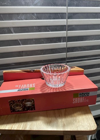 Altı Parça Kırmızı Kutulu Cam reçellik lokumluk - Görsel 6