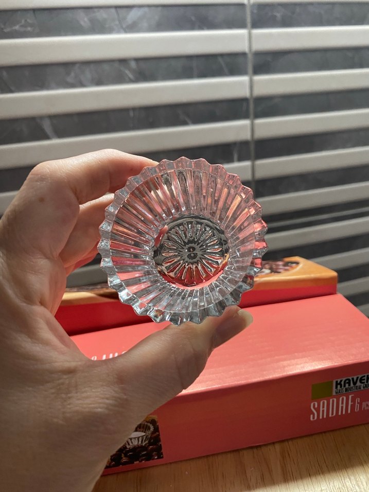 Altı Parça Kırmızı Kutulu Cam reçellik lokumluk - Görsel 5