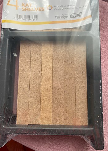 4 Katlı Doğal Ahşap Çok Amaçlı Raf - Görsel 4