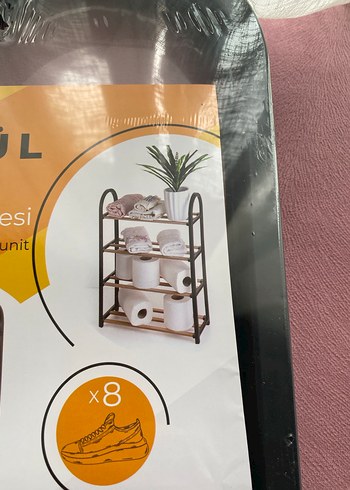 4 Katlı Doğal Ahşap Çok Amaçlı Raf - Görsel 2