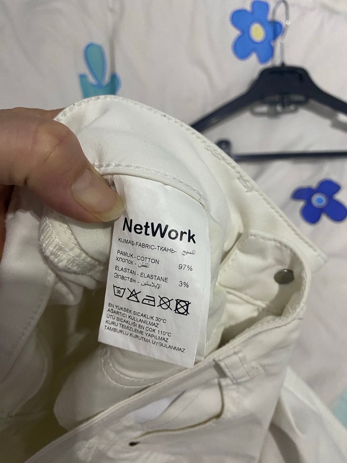 Beyaz Kadın Midi Kot Pantolon - Görsel 5