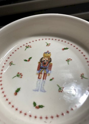 Baskılı Beyaz Seramik Tabak Seti - Görsel 5