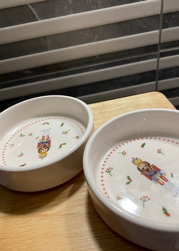 Baskılı Beyaz Seramik Tabak Seti - Görsel 4