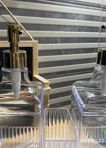 Metal pompalı sıvı sabunluk seti - Görsel 3