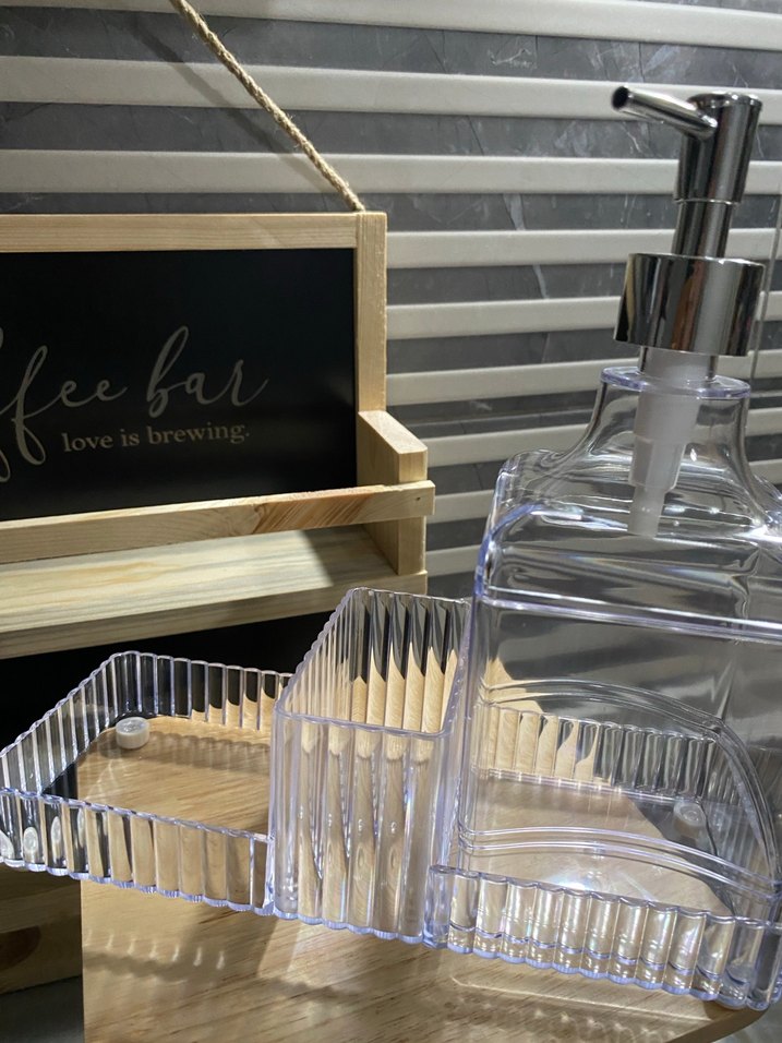 Metal pompalı sıvı sabunluk seti - Görsel 5