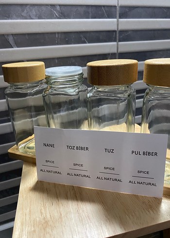 Bambu Kapaklı Cam Baharatlık Seti - Görsel 5