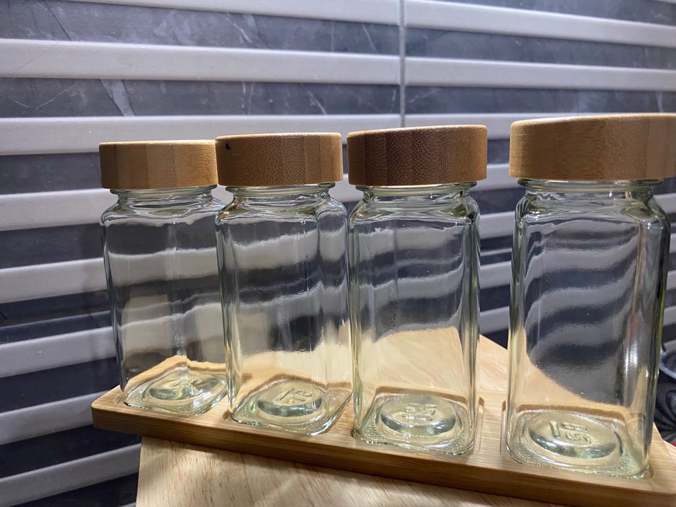 Bambu Kapaklı Cam Baharatlık Seti - Görsel 2