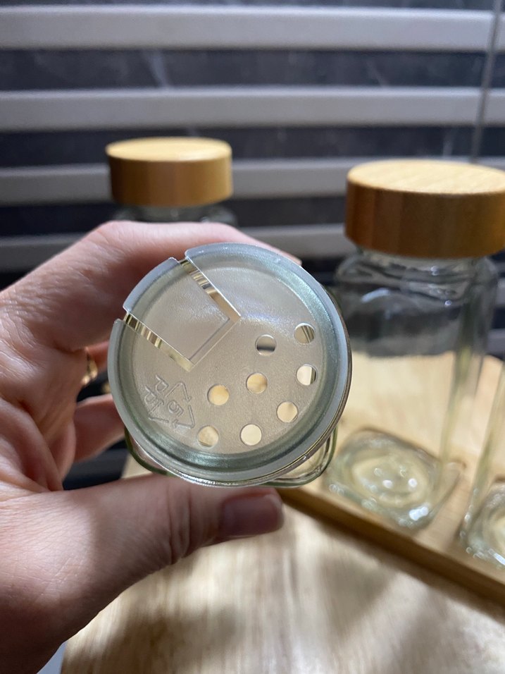 Bambu Kapaklı Cam Baharatlık Seti - Görsel 4