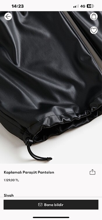 H&M H&M deri kargo pantolon