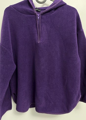 Mor Fermuarlı Kadın Sweatshirt - Görsel 2