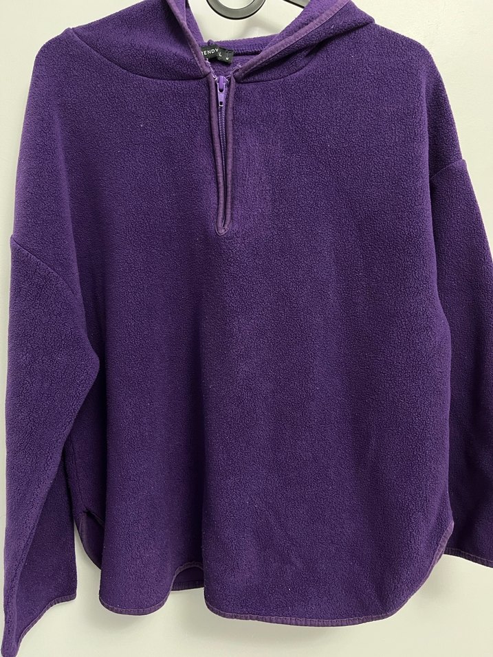 Mor Fermuarlı Kadın Sweatshirt - Görsel 2