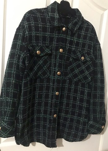 Düğmeli Uzun Kollu Yeşil Kadın Gömlek - Görsel 2