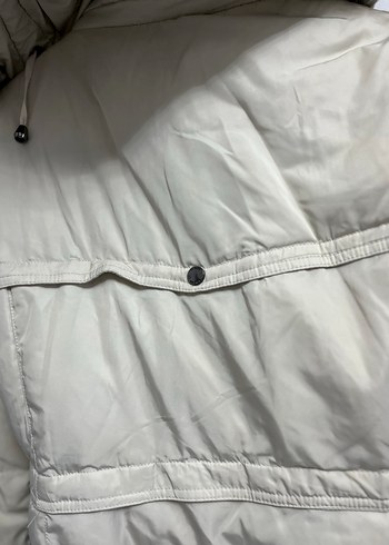 Kadın Krem Midi Kışlık Kürklü Mont - Görsel 6