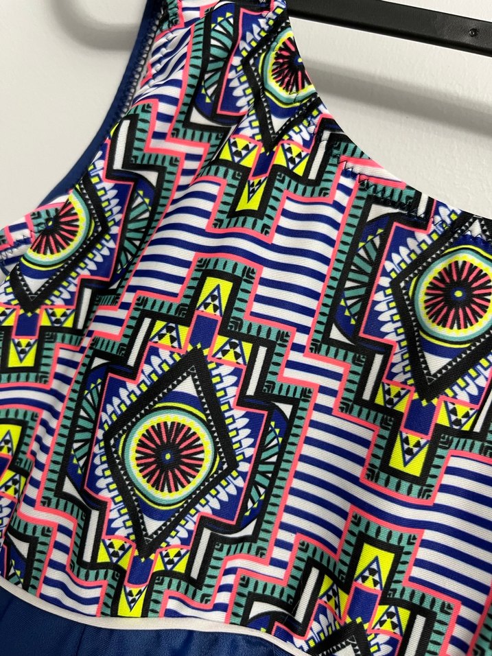 Bohem Renkli Desenli Etekli Mayo - Görsel 3