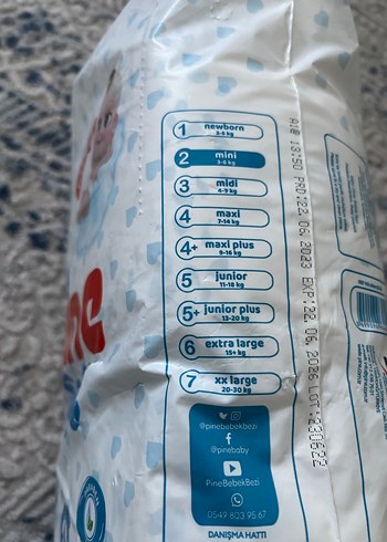 Pine Soft Mini Bebek Bezi 3-6 kg 38'li - Görsel 2