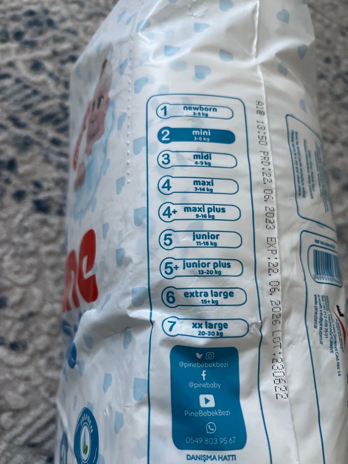 Pine Soft Mini Bebek Bezi 3-6 kg 38'li - Görsel 2