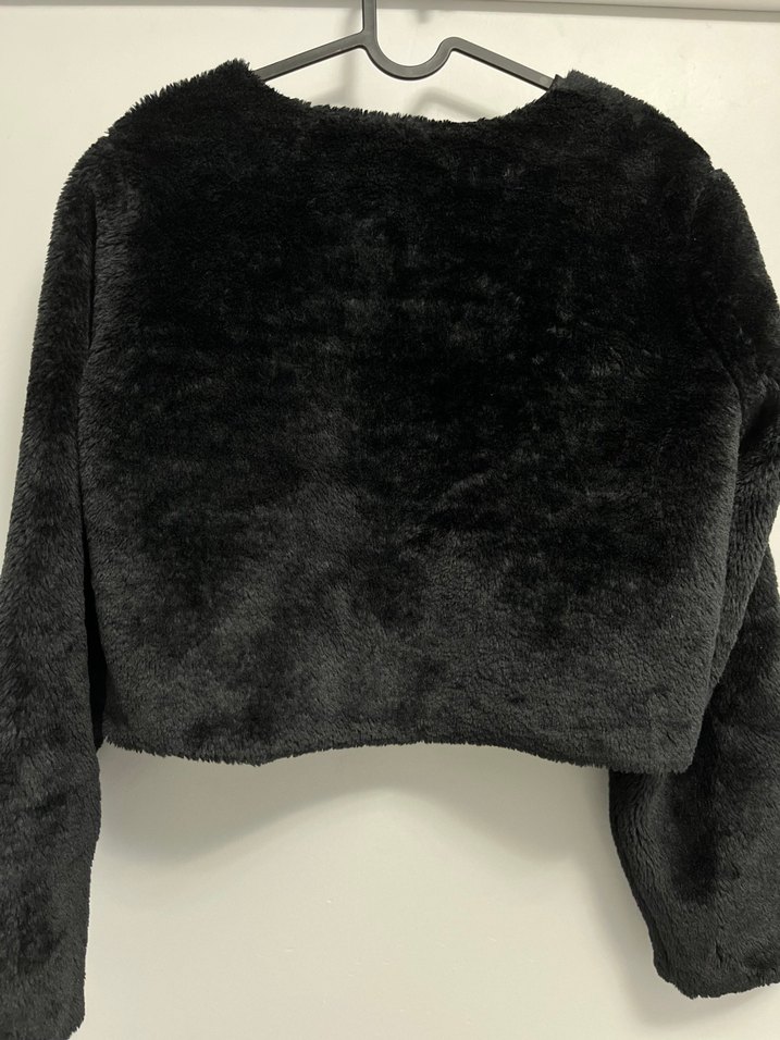 Siyah Kadın Kürk Detaylı Midi Ceket - Görsel 3