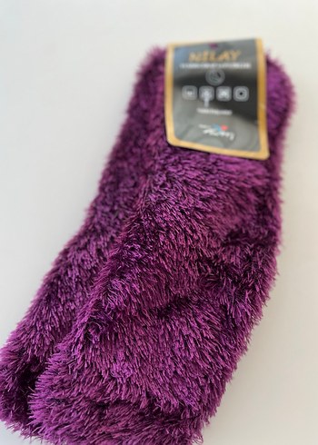 Mor Renkli Yumuşak Çorap - Görsel 2