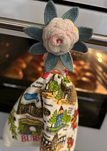 Çiçek Desenli Havlu Askısı - Görsel 3