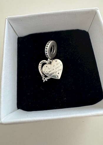 Mavi Desenli Boncuklu Kalp Charm - Görsel 2