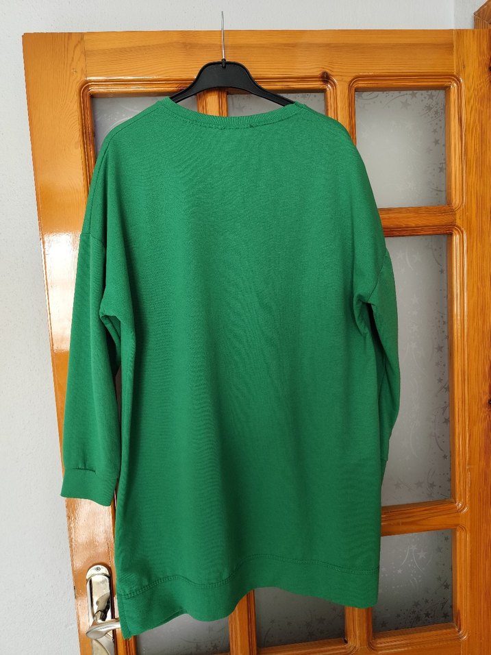 Kadın Yeşil Uzun Kollu Salaş Tunik - Görsel 5