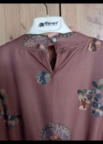 Bohem Uzun Kollu Çiçekli Bej Elbise - Görsel 5