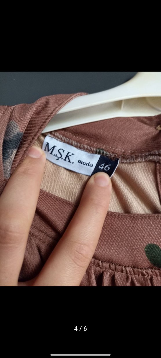 Bohem Uzun Kollu Çiçekli Bej Elbise - Görsel 4