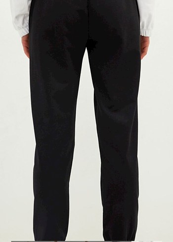 Kadın Siyah Yan Şeritli Kumaş Pantolon - Görsel 5