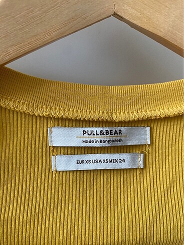 xs Beden sarı Renk Pull & Bear Tshirt